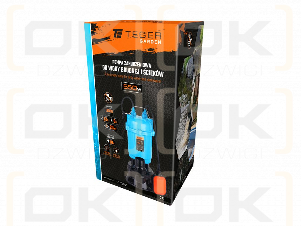 Tauchpumpe für Schmutzwasser und Abwasser 550W, (Schwimmerschalter), TEGER