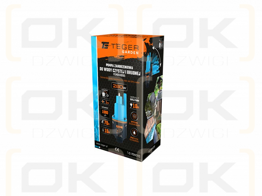 Tauchpumpe für sauberes und schmutziges Wasser, Membran 280W, TEGER