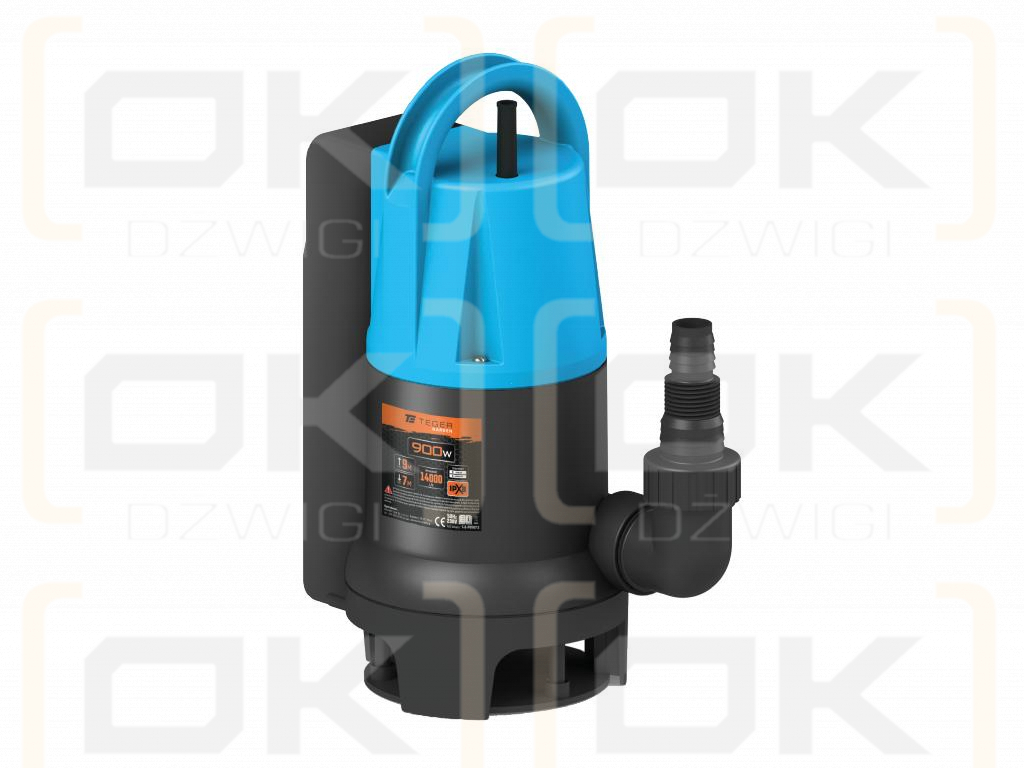 Tauchpumpe für sauberes und schmutziges Wasser 900W, (integrierter Schwimmerschalter), Teger