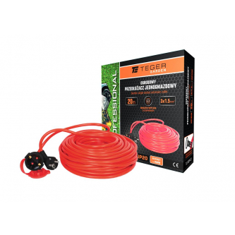 Alargador de una toma, jardín PROFESIONAL, 3X1,5mm, IP20, H05VV-F, con toma de tierra, cert. CE / 20M, Teger