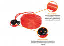 Alargador de una toma, jardín PROFESIONAL, 3X1,5mm, IP20, H05VV-F, con toma de tierra, cert. CE / 30M, Teger