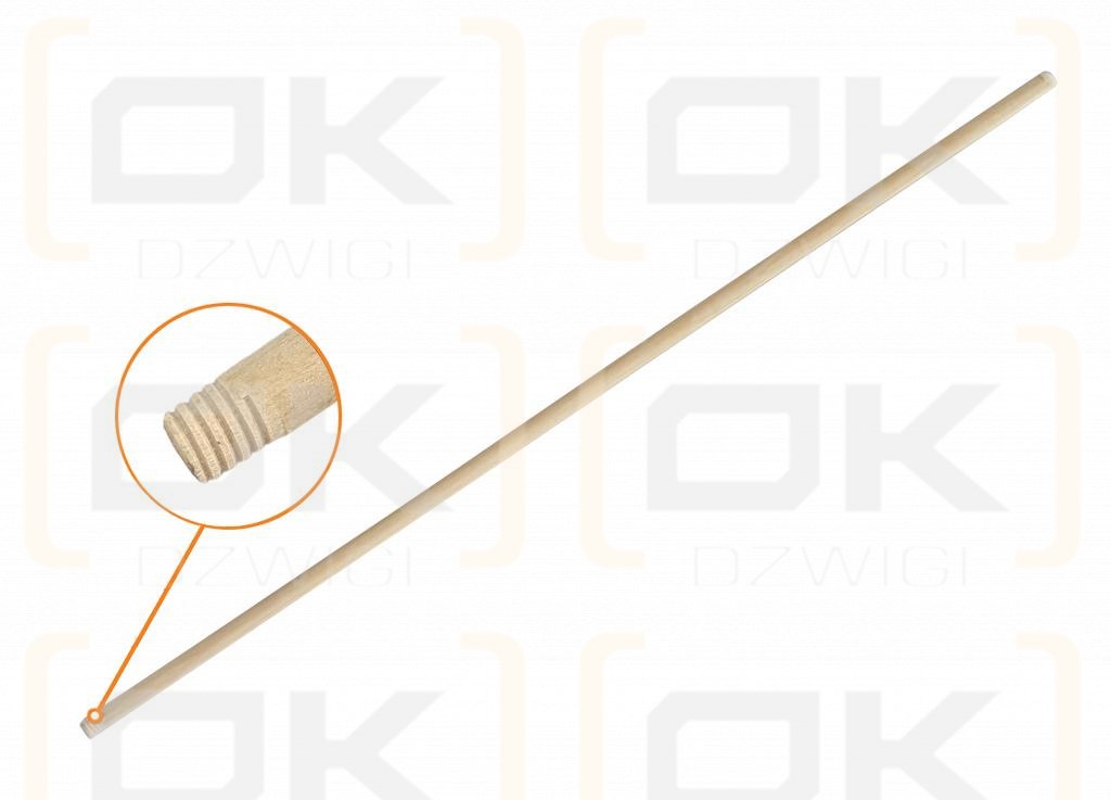Trzonek drewniany 120cm (gwintowany) / TEGER (pakowane po 25 szt)