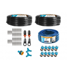 Zestaw nawadniania kropelkowego STANDARD PLUS 100 m (2 linie kroplujące. wąż 20m. szybkozłączki) / TEGER