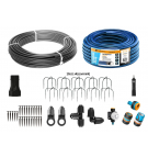 Zestaw nawadniania kropelkowego PROFESSIONAL 10 m z reduktorem ciśnienia (2 linie kroplujące. wąż 20m. szybkozłączki. zegar) / TEGER