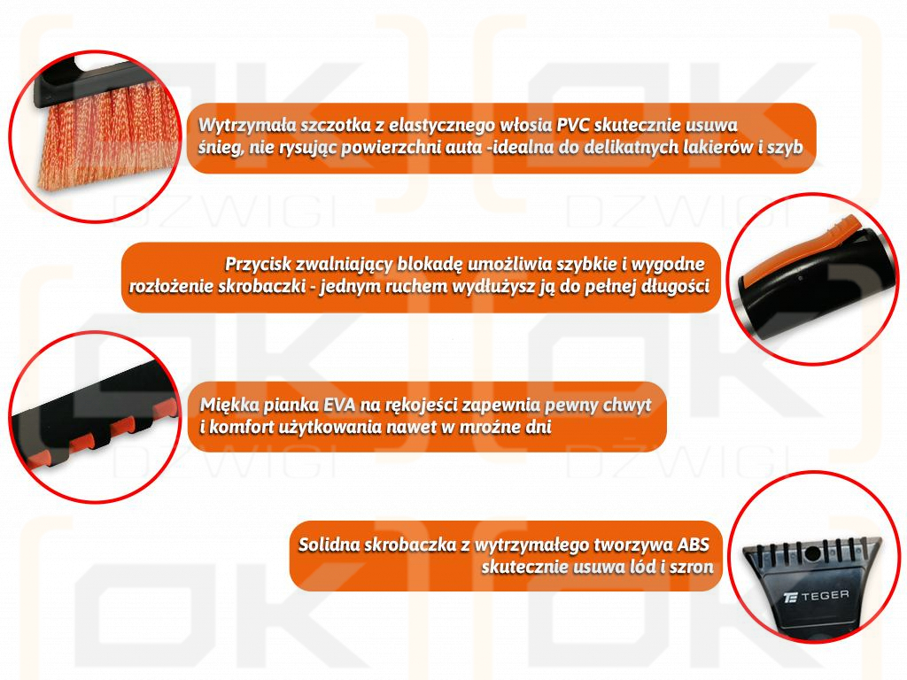 TEGER Teleskop-Eiskratzer 78-100 cm