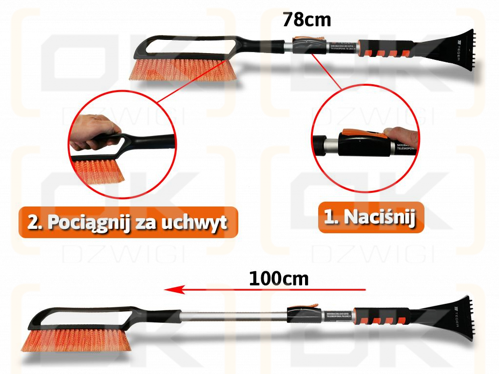 TEGER Teleskop-Eiskratzer 78-100 cm