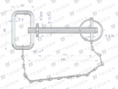 Sworzeń zaczepu z zawleczką i łańcuchem 12.7x111x146 TEGER