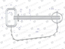 Sworzeń zaczepu z zawleczką i łańcuchem 15.9x165x200 TEGER