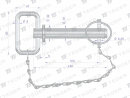 Sworzeń zaczepu z zawleczką i łańcuchem 19x103x140 TEGER
