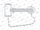Sworzeń zaczepu z zawleczką i łańcuchem 19x110x145 TEGER
