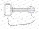 Sworzeń zaczepu z zawleczką i łańcuchem 19x115x153 TEGER