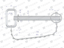 Sworzeń zaczepu z zawleczką i łańcuchem 19x165x205 TEGER