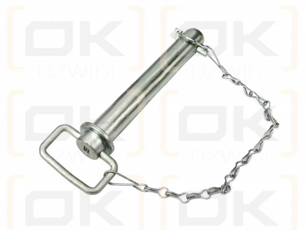 Sworzeń zaczepu z zawleczką i łańcuchem 22x165x200 TEGER