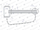Sworzeń zaczepu z zawleczką i łańcuchem 22x165x200 TEGER