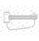 Sworzeń zaczepu z zawleczką i łańcuchem 28x165x205 TEGER