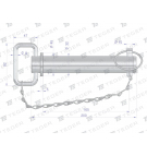 Sworzeń zaczepu z zawleczką i łańcuchem 32x165x200 TEGER