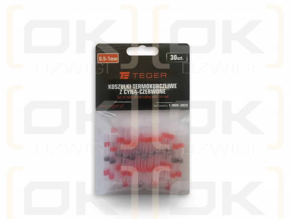Zestaw koszulek termokurczliwych z cyną 0,5-1mm kolor czerwony TEGER
