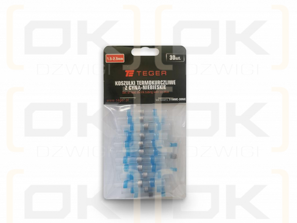 Zestaw koszulek termokurczliwych z cyną 1,5-2,5mm kolor niebieski TEGER