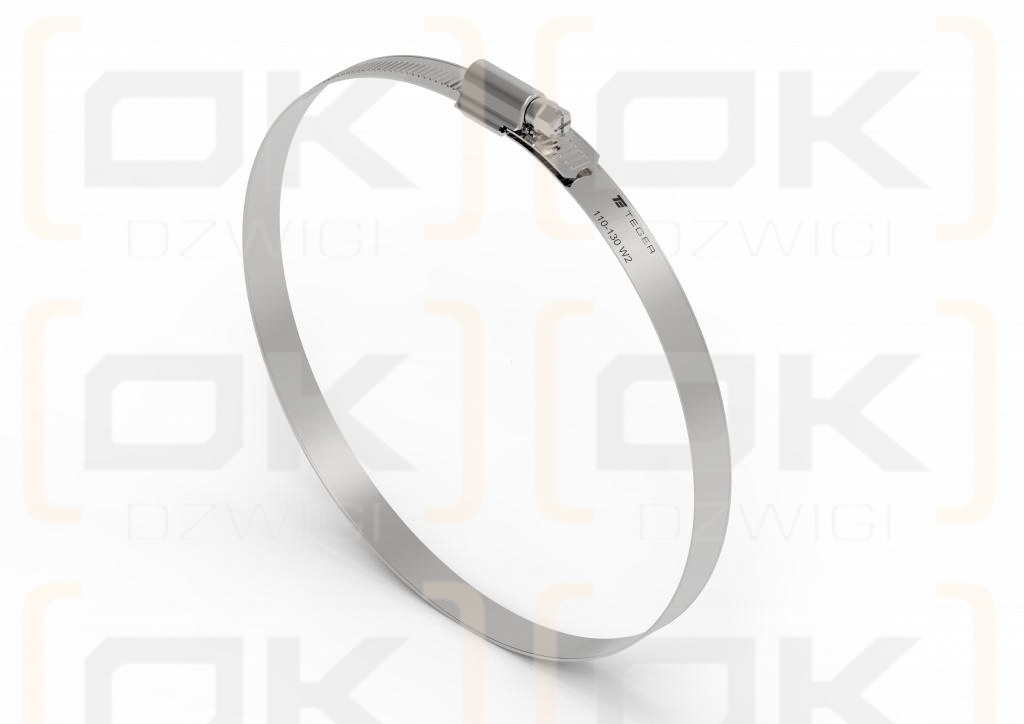 Opaska zaciskowa wzmocniona 110-130 ślimakowa (obejma W2 - stal nierdzewna) szerkość 12mm TEGER ( sprzedawane po 10 )