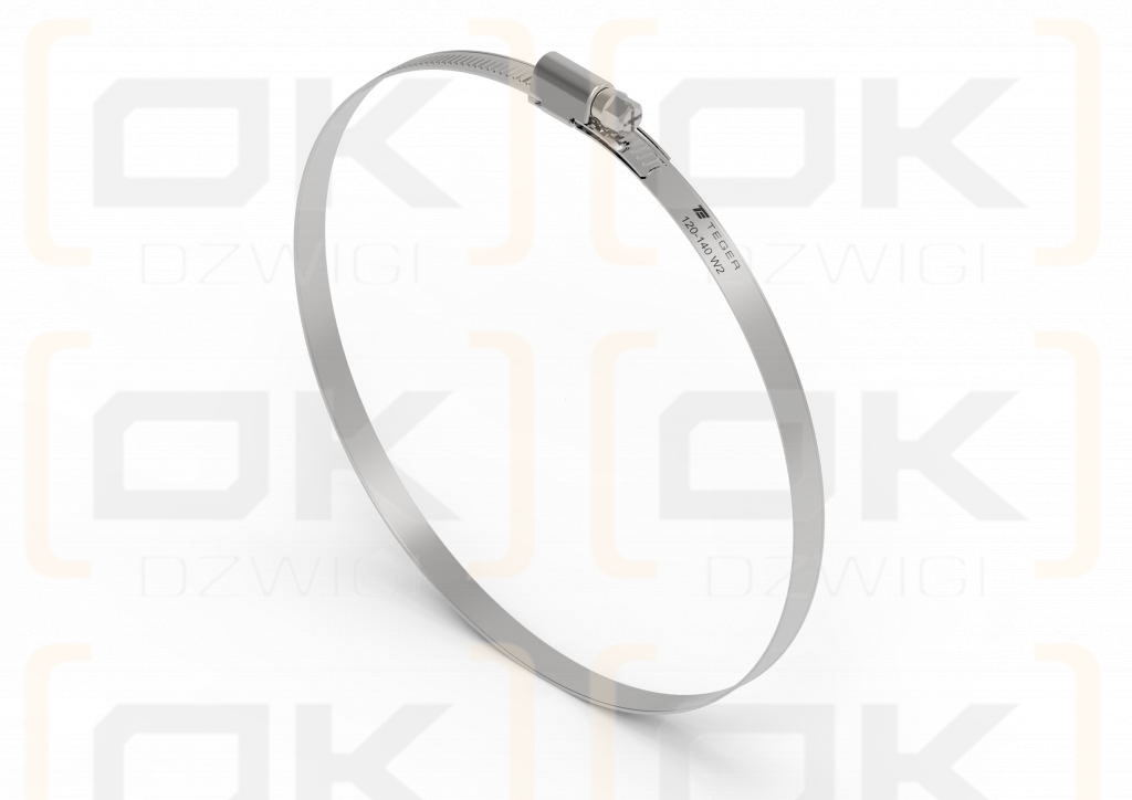 Opaska zaciskowa 120-140 ślimakowa (obejma W2 - stal nierdzewna) szerkość 9mm TEGER ( sprzedawane po 10 )