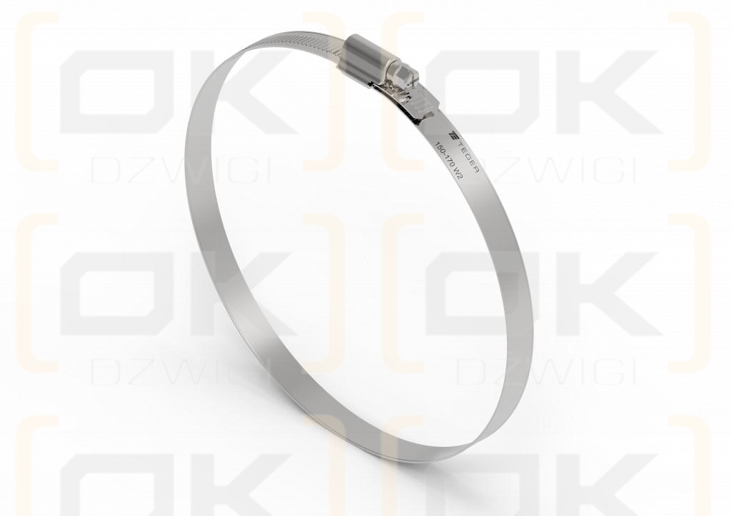 Opaska zaciskowa wzmocniona 150-170 ślimakowa (obejma W2 - stal nierdzewna) szerkość 12mm TEGER ( sprzedawane po 10 )