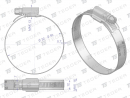 Opaska zaciskowa wzmocniona 32-50 ślimakowa (obejma W2 - stal nierdzewna) szerkość 12mm TEGER, (sprzedawane po 50)