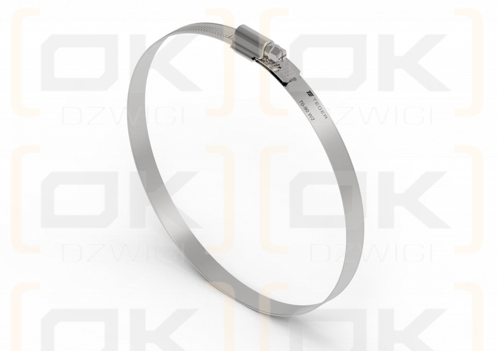 Opaska zaciskowa wzmocniona 70-90 ślimakowa (obejma W2 - stal nierdzewna) szerkość 12mm TEGER ( sprzedawane po 25 )