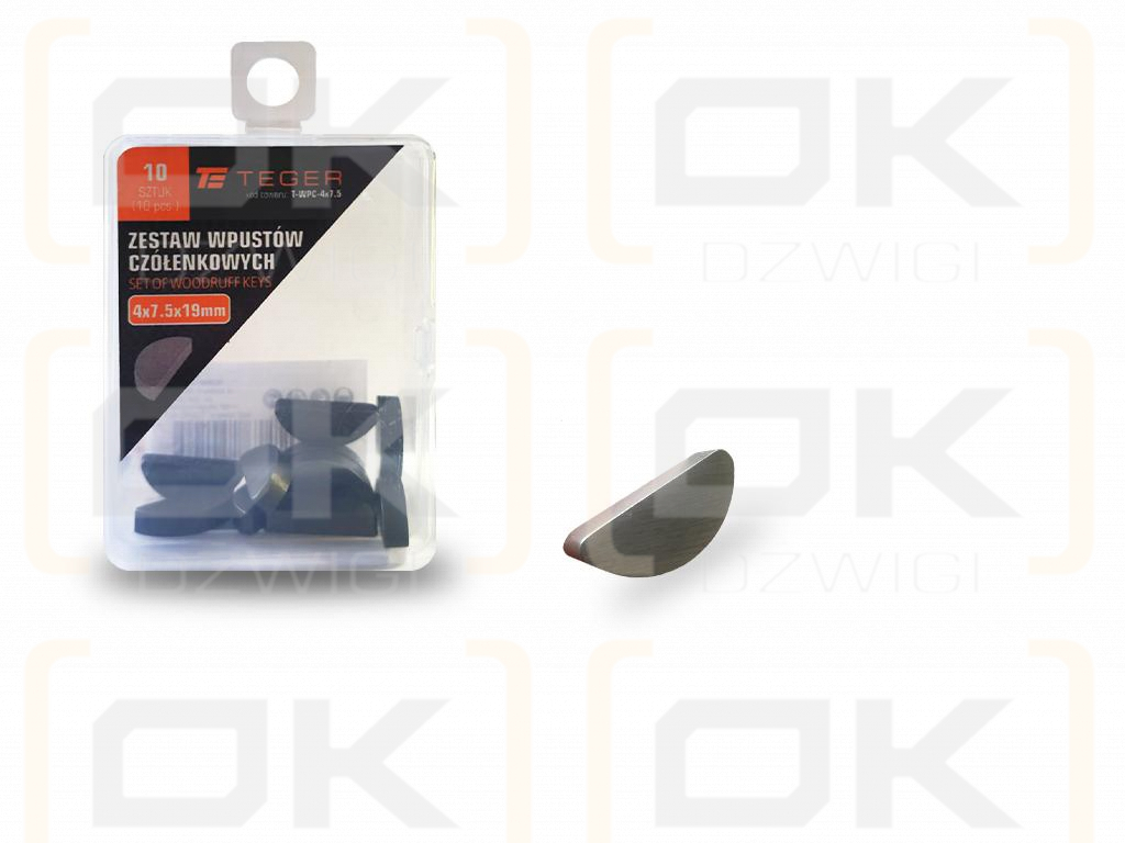 TEGER 4x7.5 Woodruff key, (sold in packs of 10)