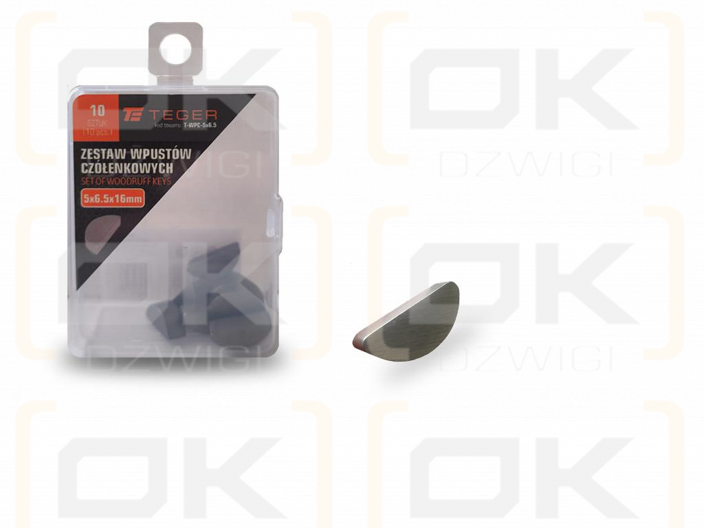 TEGER 5x6.5 Woodruff key, (sold in packs of 10)