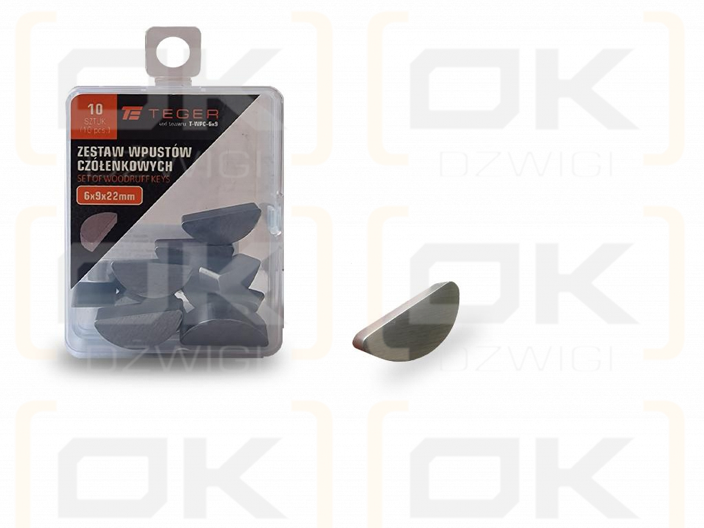 TEGER 6x9 Woodruff Key, (sold in packs of 10)