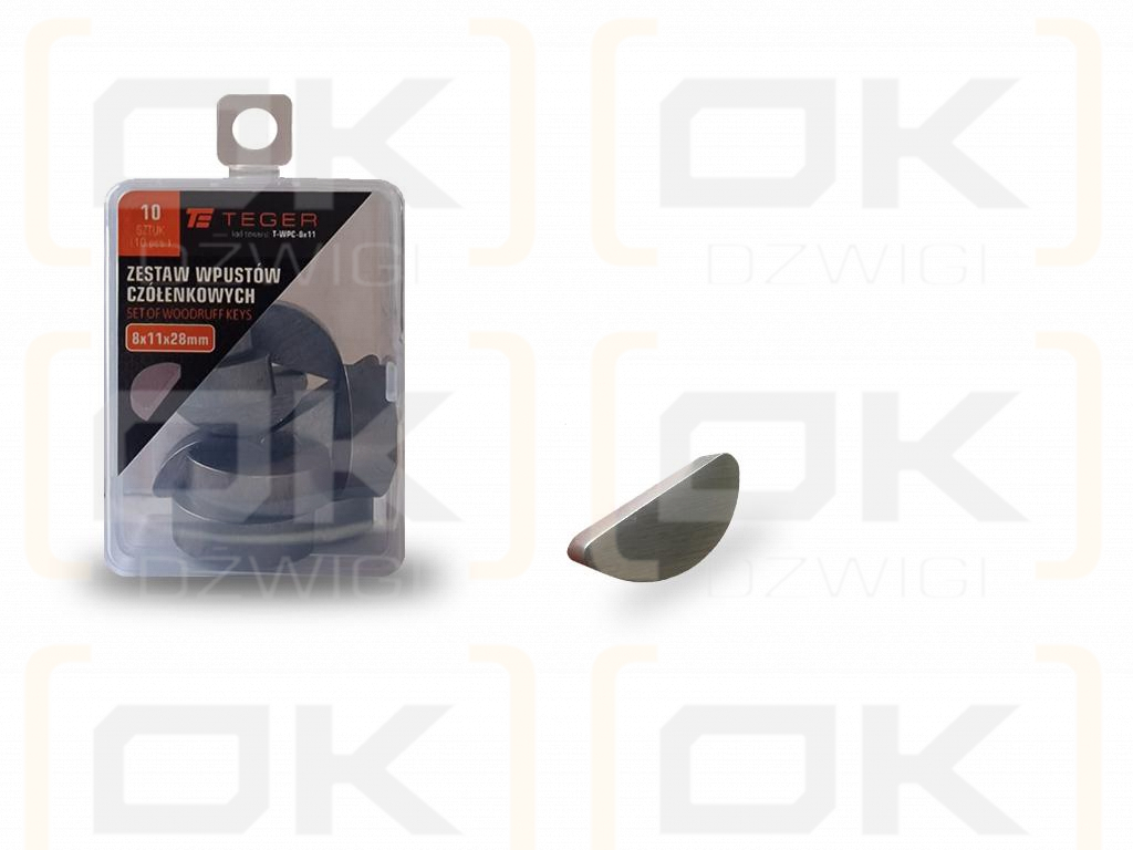 TEGER 8x11 Woodruff Key, (sold in packs of 10)