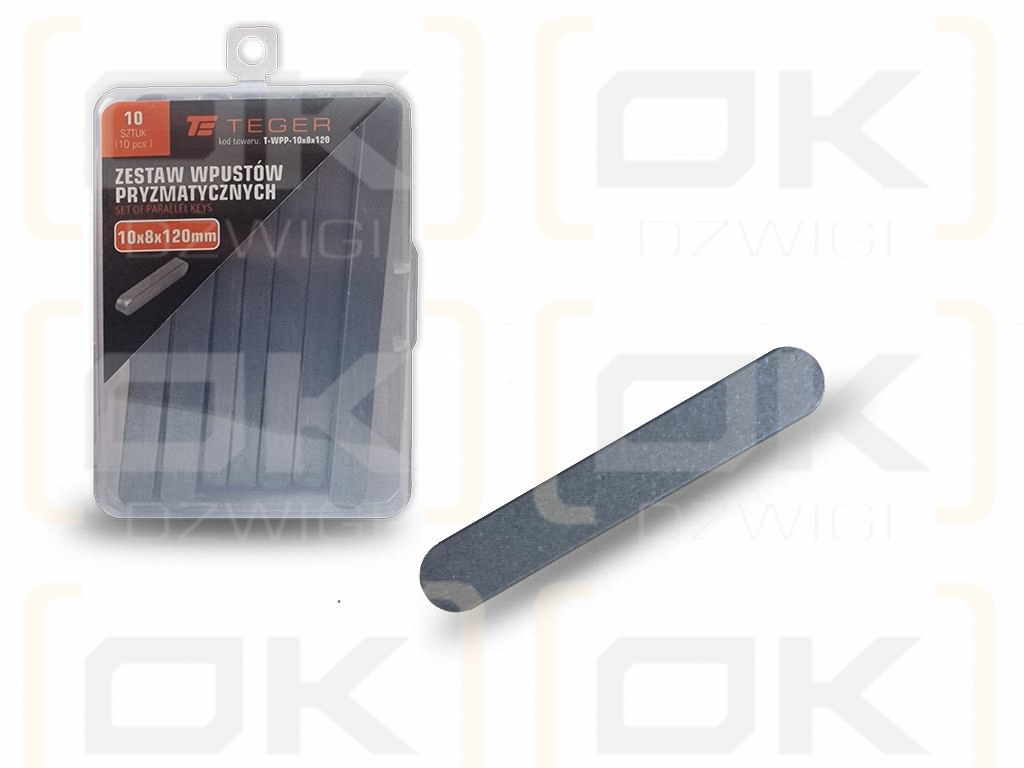 Prismatic key 10x8x120 TEGER, (sold in packs of 10)