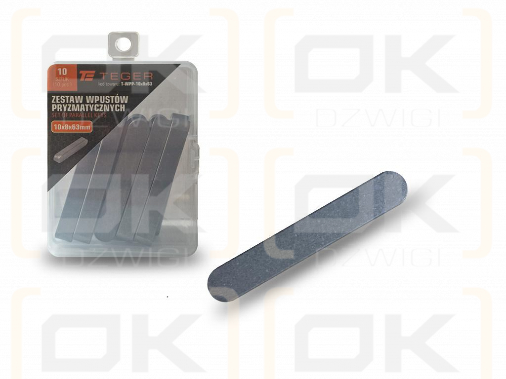 Prismatic key 10x8x63 TEGER, (sold in packs of 10)