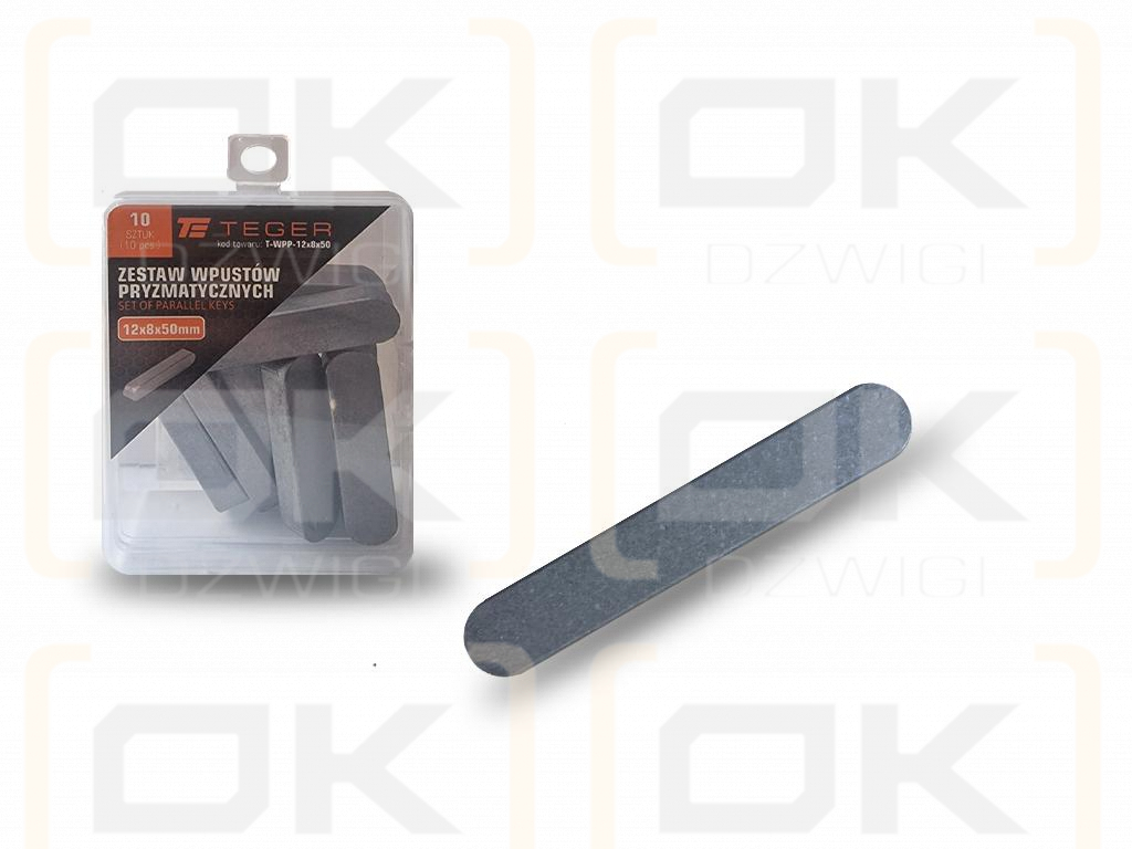 Prismatic key 12x8x50 TEGER, (sold in packs of 10)