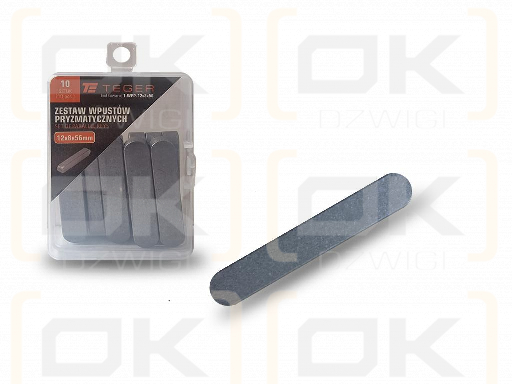 Prismatic key 12x8x56 TEGER, (sold in packs of 10)