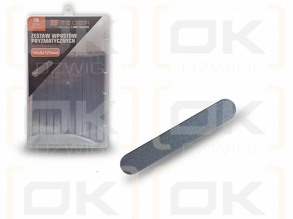 Prismatic key 14x9x125 TEGER, (sold in packs of 10)