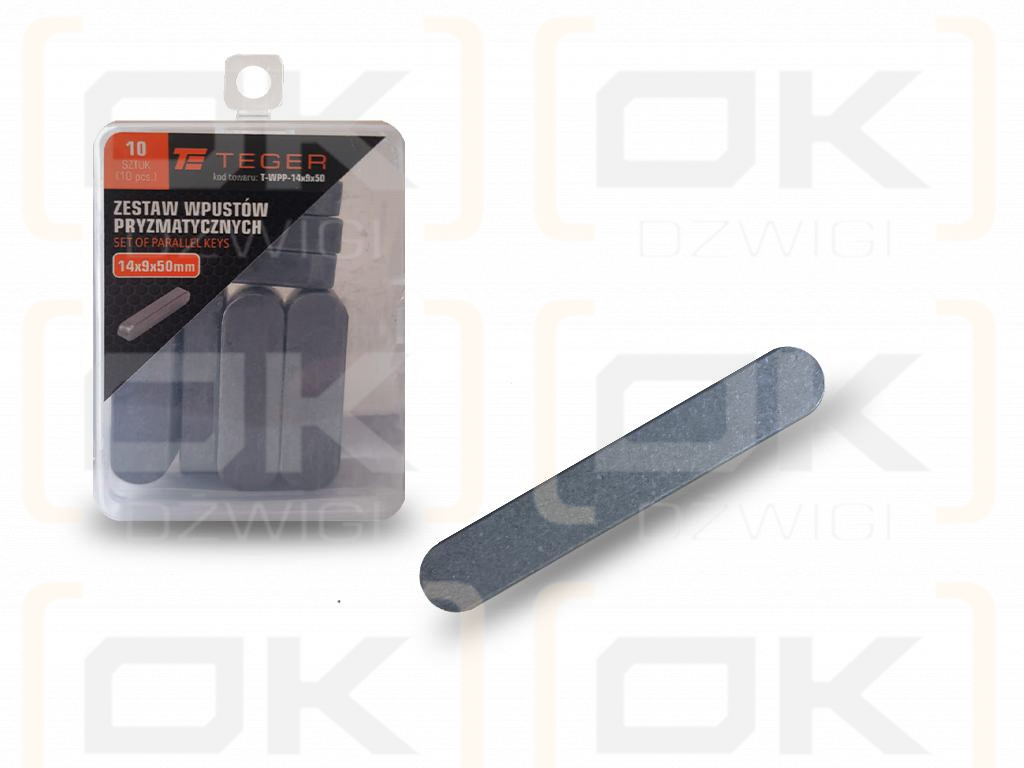 Prismatic key 14x9x50 TEGER, (sold in packs of 10)