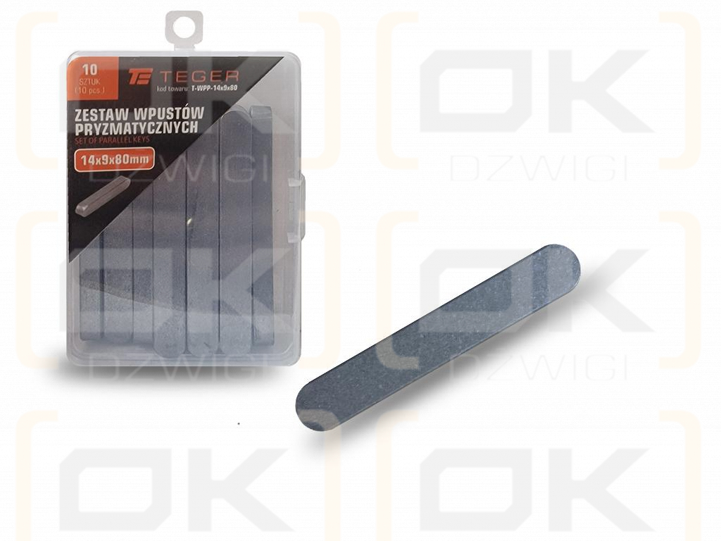 Prismatic key 14x9x80 TEGER, (sold in packs of 10)