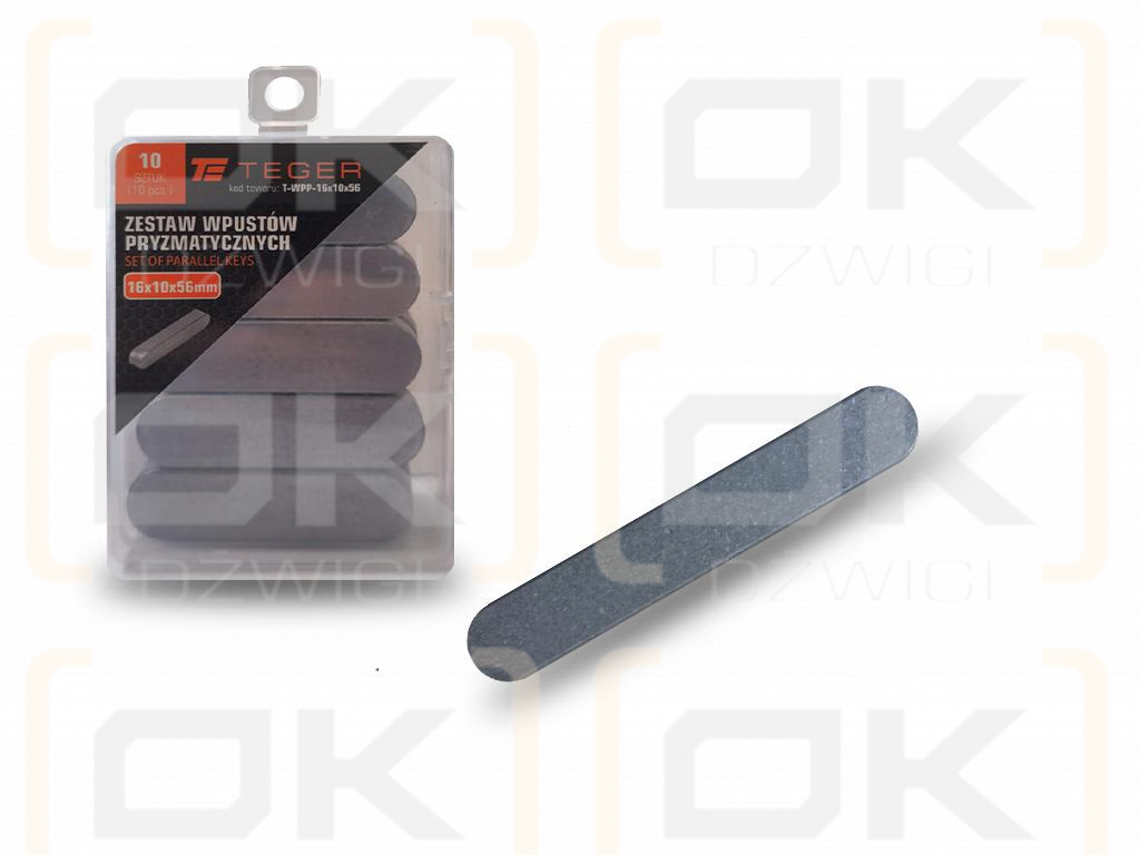 Prismatic key 16x10x56 TEGER, (sold in packs of 10)