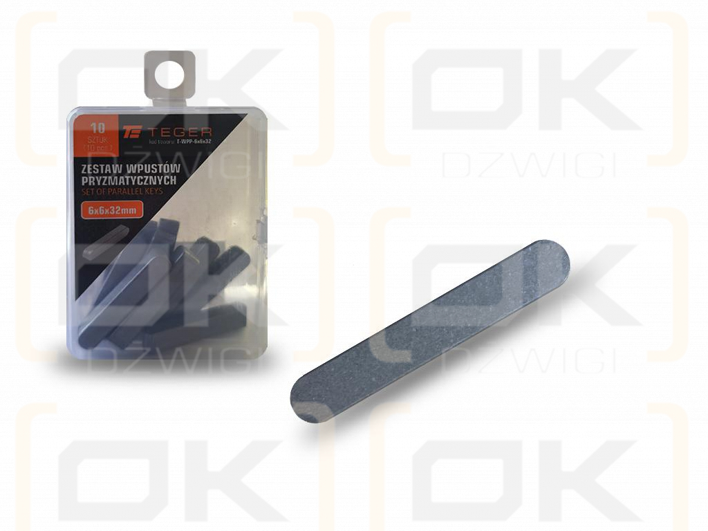 Prismenschlüssel 6x6x32 TEGER, (Verkauf in Packungen zu 10 Stück)