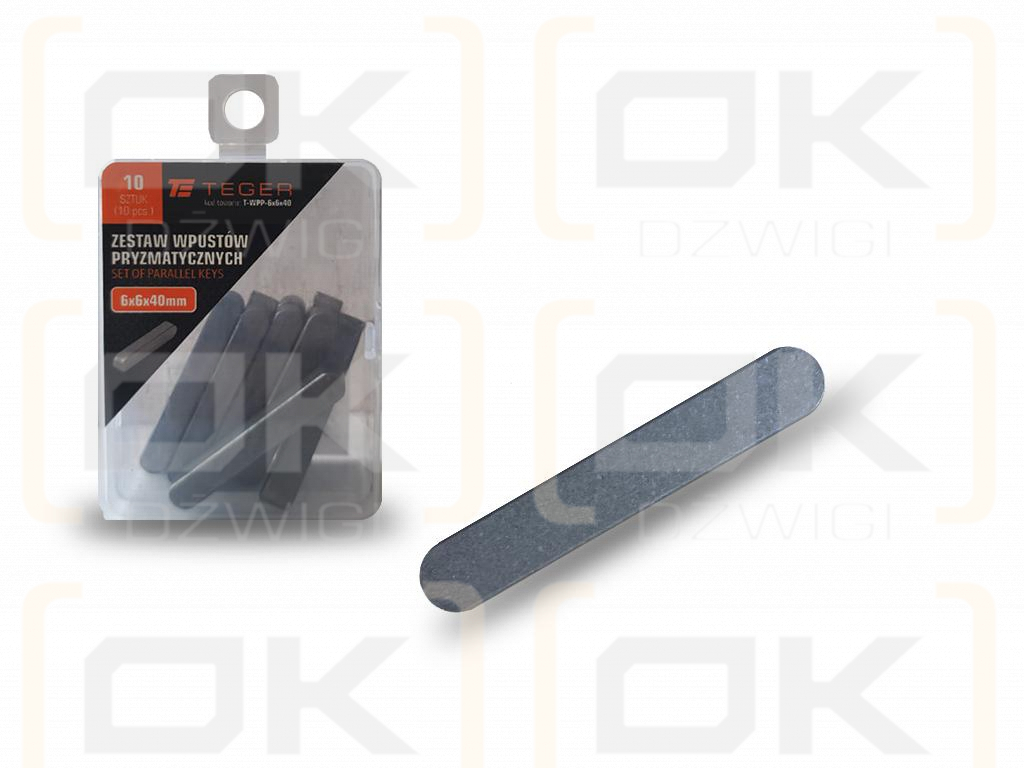 Prismenschlüssel 6x6x40 TEGER, (Verkauf in Packungen zu 10 Stück)