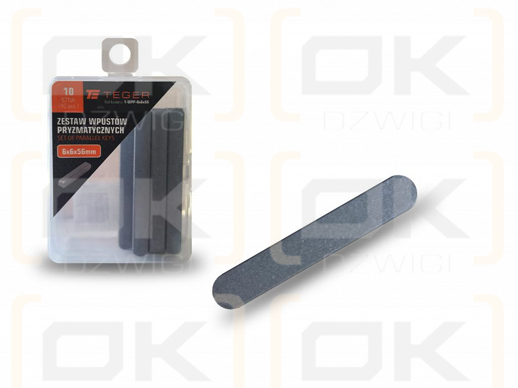 Prismatic key 6x6x56 TEGER, (sold in packs of 10)