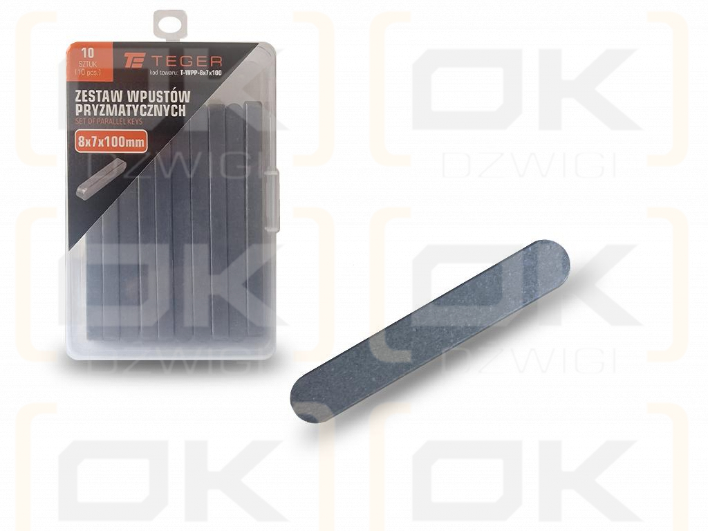 Wpust pryzmatyczny 8x7x100 TEGER, (sprzedawane po 10)