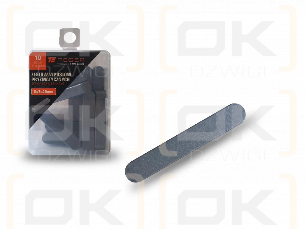 Wpust pryzmatyczny 8x7x40 TEGER, (sprzedawane po 10)