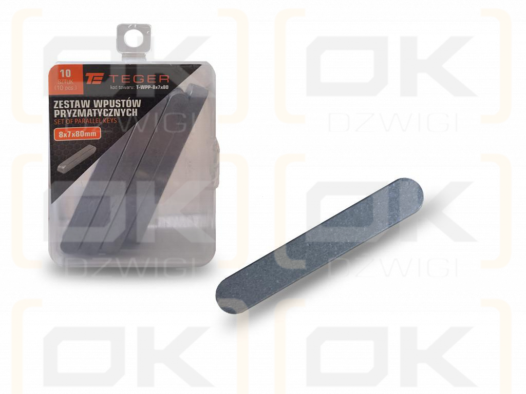 Prismenschlüssel 8x7x80 TEGER, (Verkauf in Packungen zu 10 Stück)