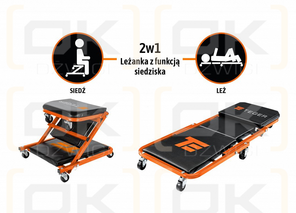 Leżanka warsztatowa - składana / TEGER