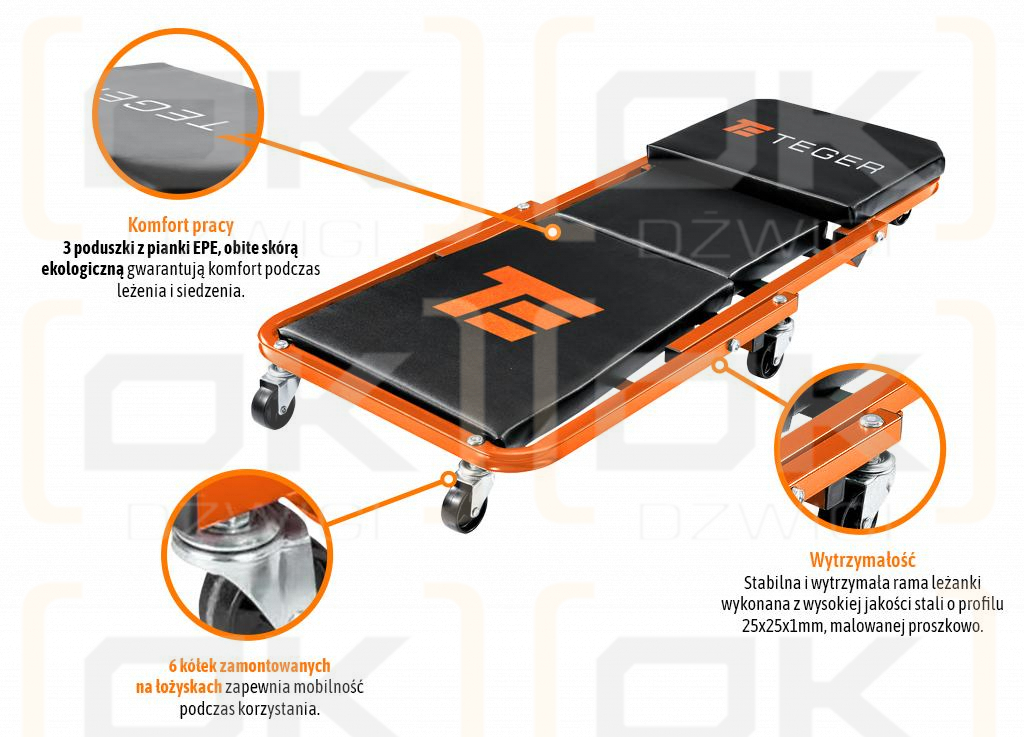 Leżanka warsztatowa - składana / TEGER