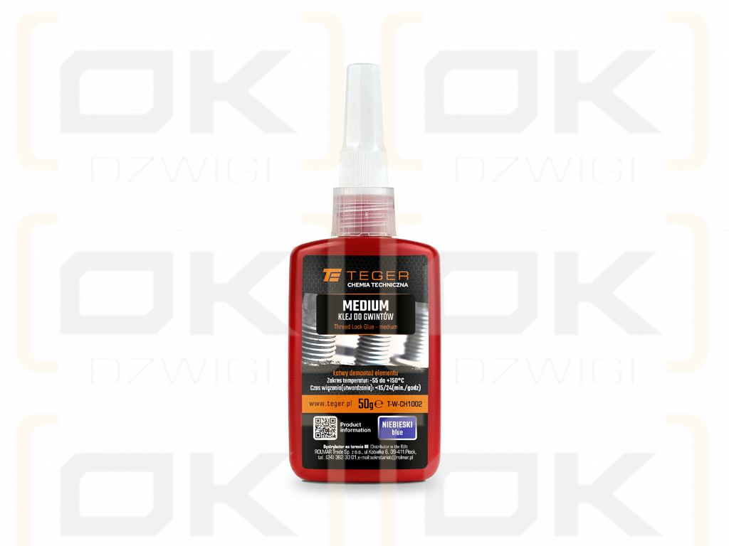 Klej do gwintów MEDIUM - niebieski 50g / TEGER