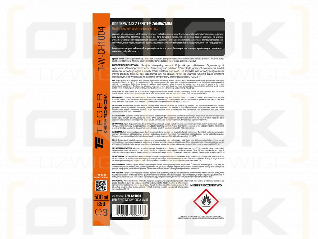 Odrdzewiacz z efektem zamrażania 500 ml / TEGER