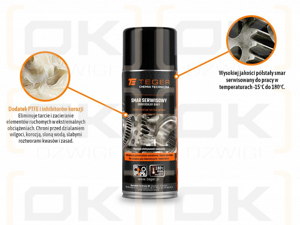 Smar serwisowy biały uniwersalny - 15 °C do 180 °C  400 ml / TEGER